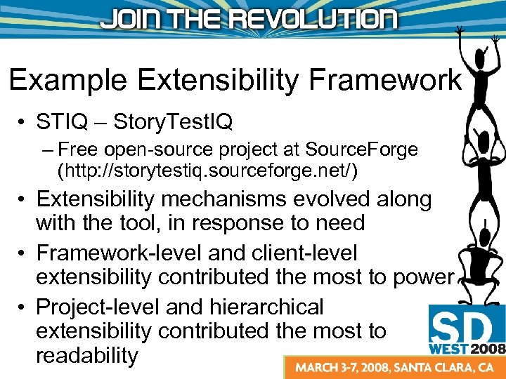 Example Extensibility Framework • STIQ – Story. Test. IQ – Free open-source project at