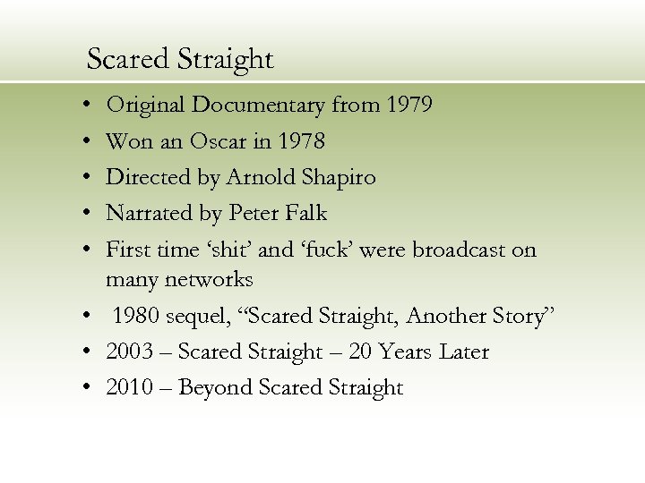 Scared Straight • • • Original Documentary from 1979 Won an Oscar in 1978