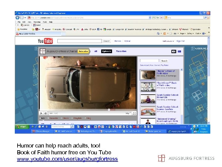 Humor can help reach adults, too! Book of Faith humor free on You Tube