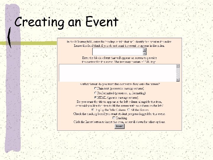 Creating an Event 