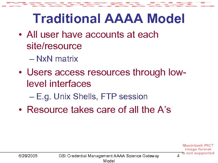 Traditional AAAA Model • All user have accounts at each site/resource – Nx. N
