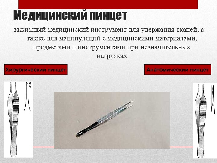 Медицинский пинцет зажимный медицинский инструмент для удержания тканей, а также для манипуляций с медицинскими