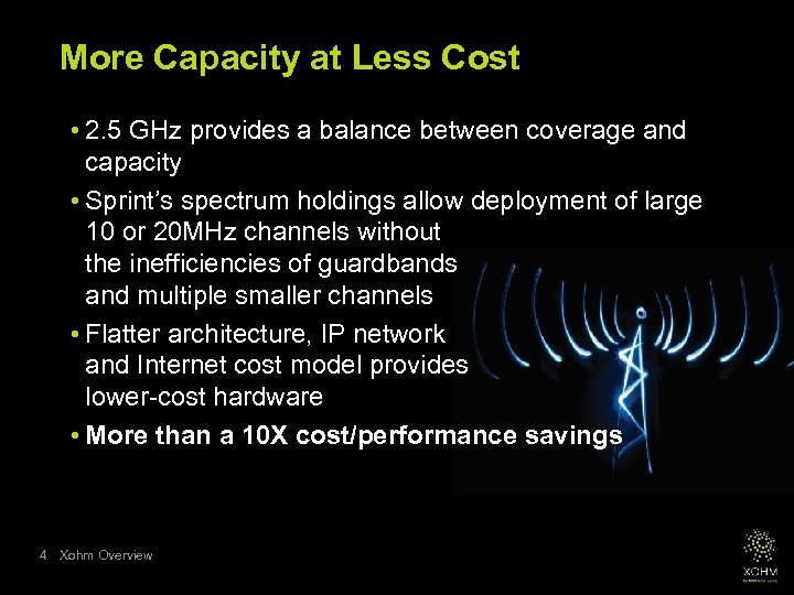 More Capacity at Less Cost • 2. 5 GHz provides a balance between coverage