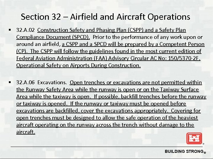 Section 32 – Airfield and Aircraft Operations § 32. A. 02 Construction Safety and