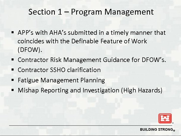 Section 1 – Program Management § APP’s with AHA’s submitted in a timely manner