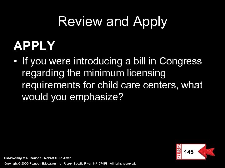 Review and Apply APPLY • If you were introducing a bill in Congress regarding