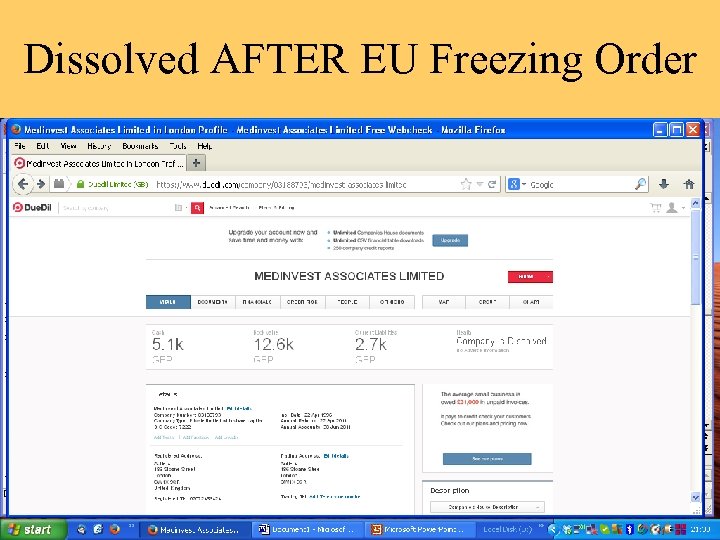 Dissolved AFTER EU Freezing Order 