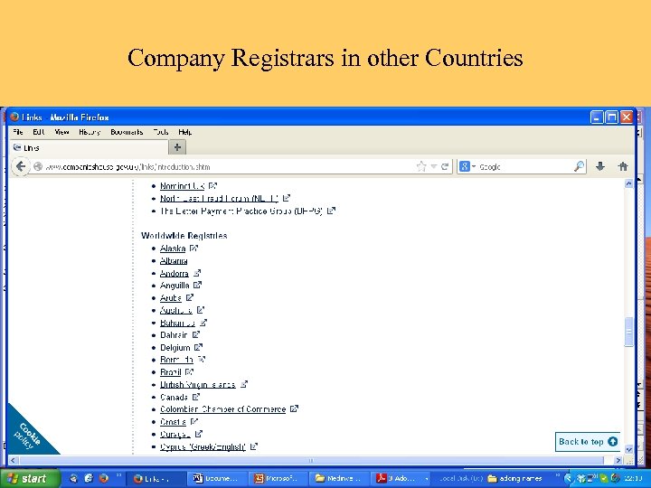 Company Registrars in other Countries 
