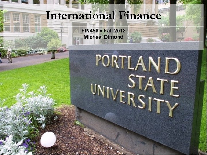 International Finance FIN 456 ♦ Fall 2012 Michael Dimond 
