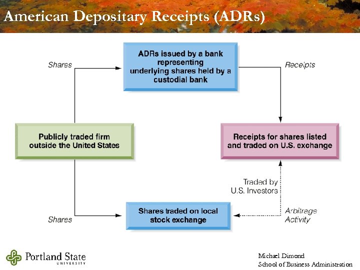 American Depositary Receipts (ADRs) Michael Dimond School of Business Administration 