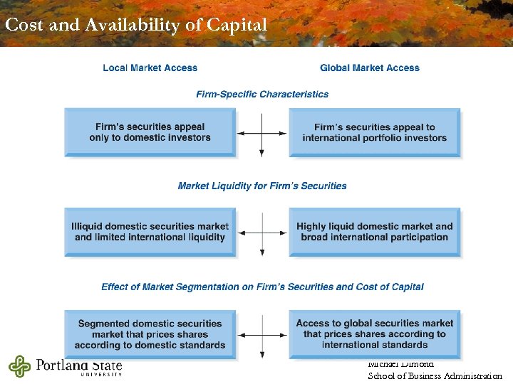Cost and Availability of Capital Michael Dimond School of Business Administration 