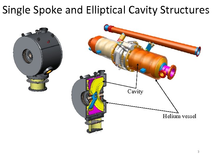 Single Spoke and Elliptical Cavity Structures Cavity Helium vessel 3 