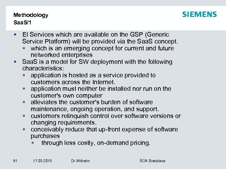 Methodology Saa. S/1 § EI Services which are available on the GSP (Generic Service