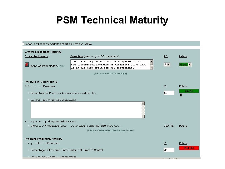 PSM Technical Maturity 