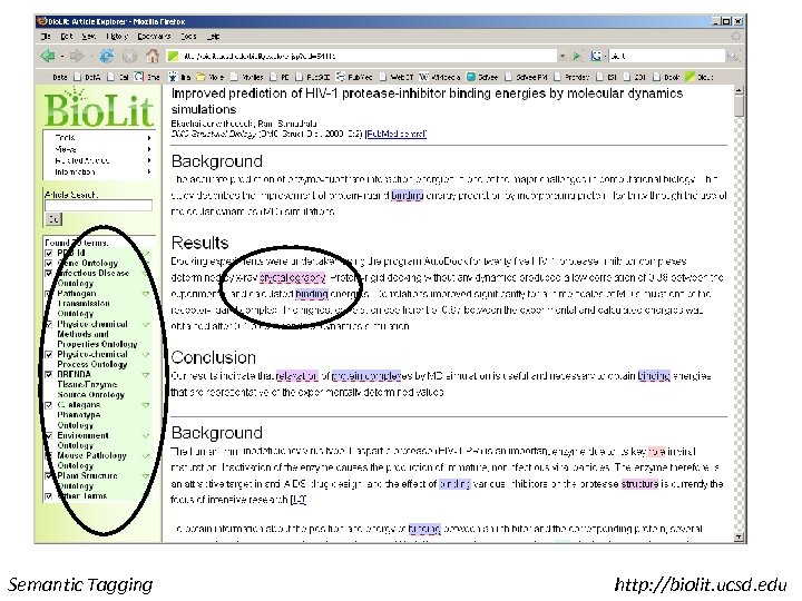 Semantic Tagging http: //biolit. ucsd. edu 