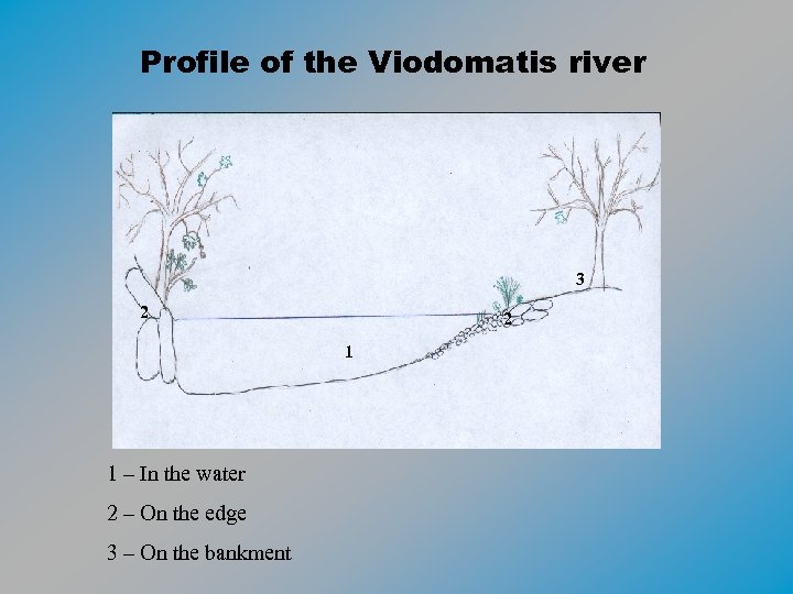 Profile of the Viodomatis river 3 2 2 1 1 – In the water
