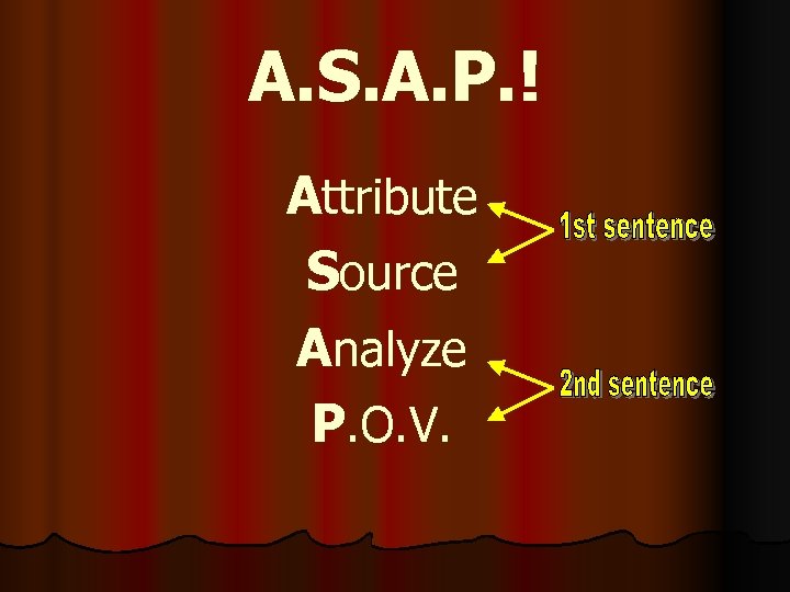 A. S. A. P. ! Attribute Source Analyze P. O. V. 