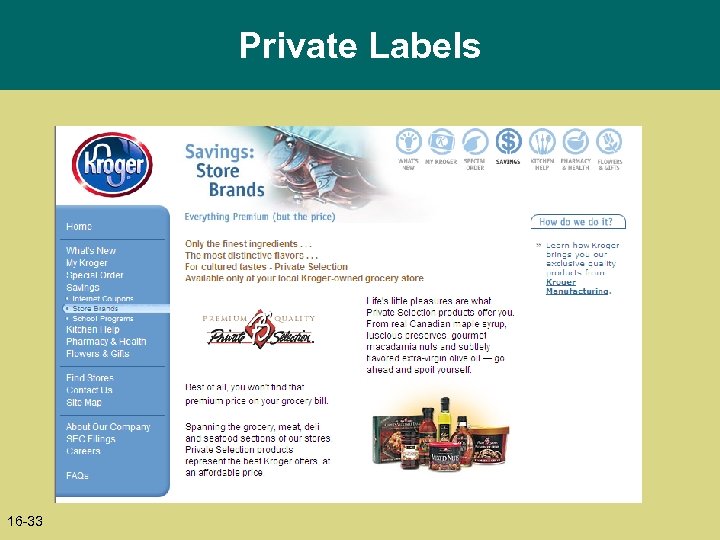 Private Labels 16 -33 