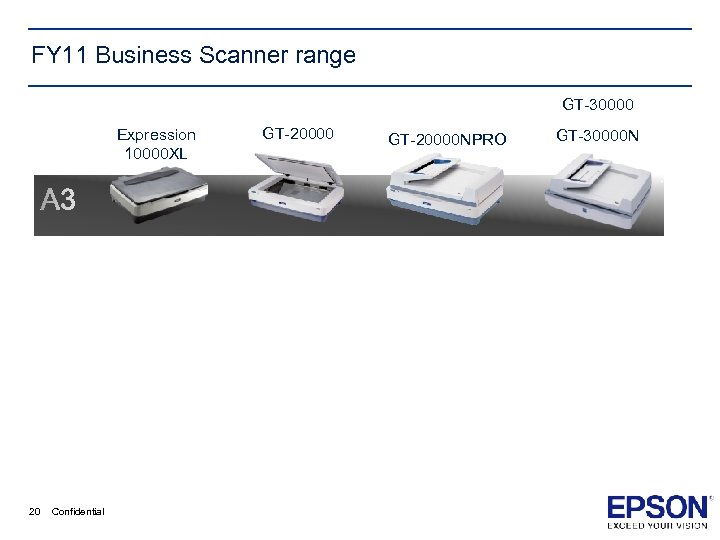 FY 11 Business Scanner range GT-30000 Expression 10000 XL 20 Confidential GT-20000 NPRO GT-30000