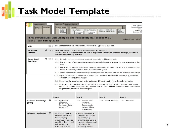 Task Model Template 16 
