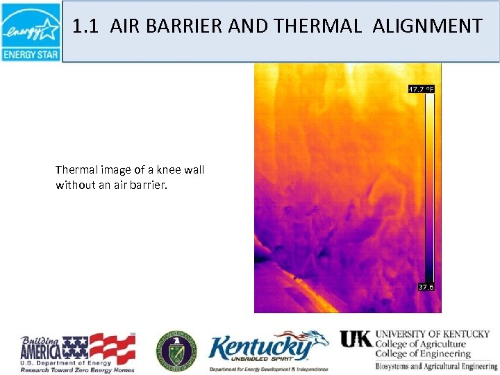1. 1 AIR BARRIER AND THERMAL ALIGNMENT Thermal image of a knee wall without