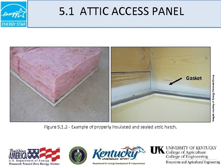 Gasket Figure 5. 1. 2 - Example of properly insulated and sealed attic hatch.
