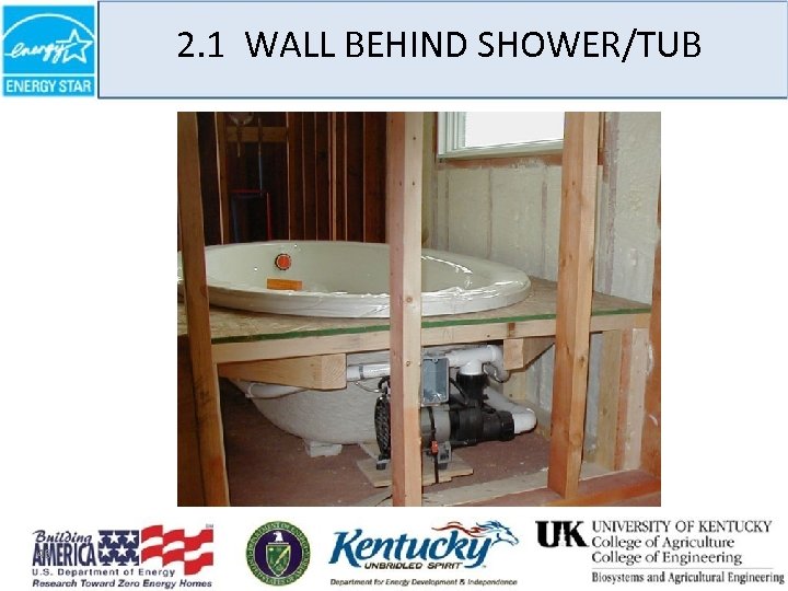 2. 1 WALL BEHIND SHOWER/TUB 46 