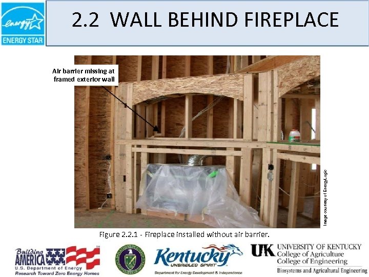 2. 2 WALL BEHIND FIREPLACE Image courtesy of Energy. Logic Air barrier missing at