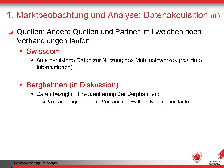 1. Marktbeobachtung und Analyse: Datenakquisition (III) Quellen: Andere Quellen und Partner, mit welchen noch