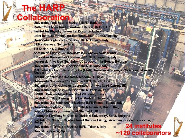 The HARP Collaboration Università degli Studi e Sezione INFN, Bari, Italy Rutherford Appleton Laboratory,