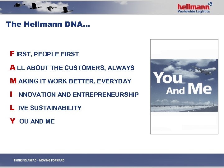The Hellmann DNA… F IRST, PEOPLE FIRST A LL ABOUT THE CUSTOMERS, ALWAYS M
