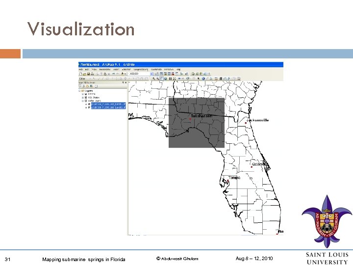 Visualization 31 Mapping submarine springs in Florida © Abduwasit Ghulam Aug 8 – 12,