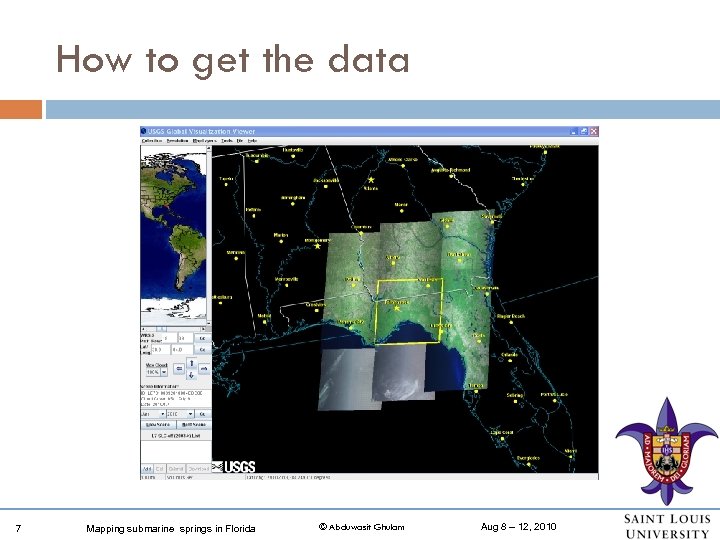 How to get the data 7 Mapping submarine springs in Florida © Abduwasit Ghulam
