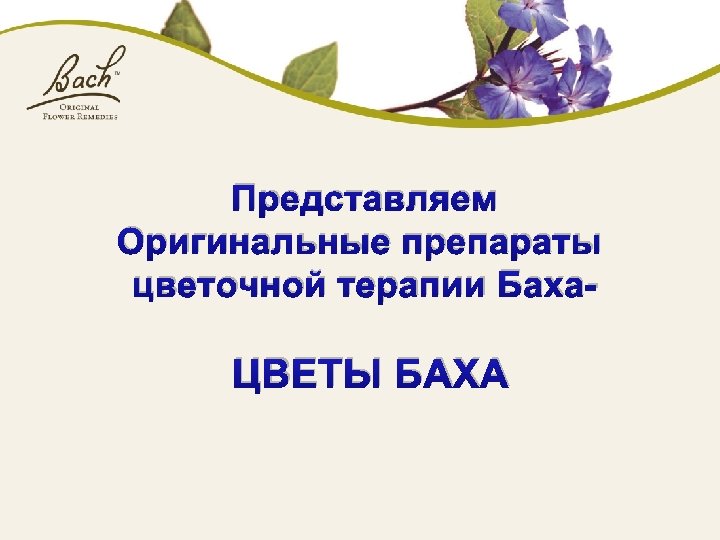 Представляем Оригинальные препараты цветочной терапии Баха- ЦВЕТЫ БАХА 