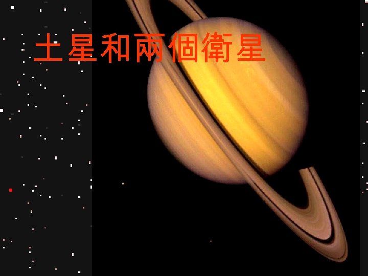 土星和兩個衛星 