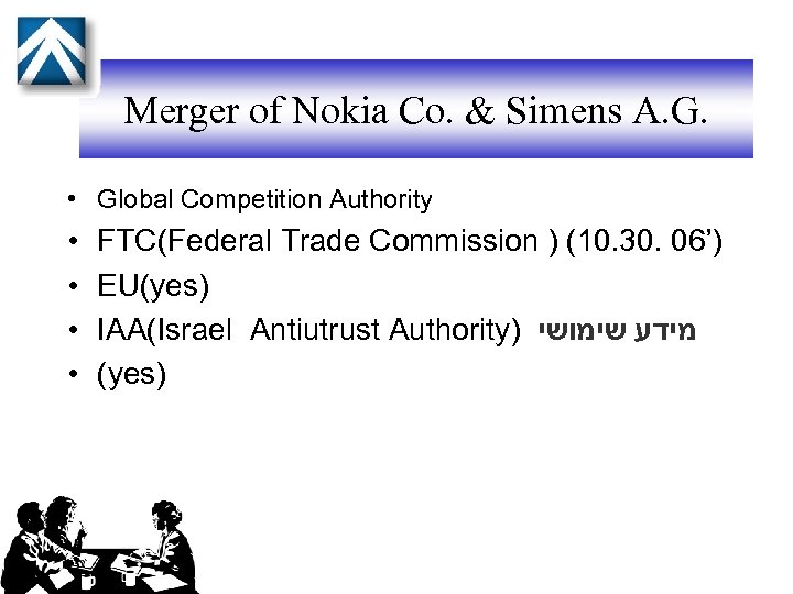 Merger of Nokia Co. & Simens A. G. • Global Competition Authority • •