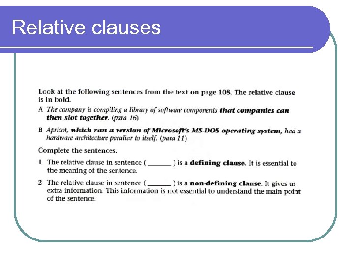 Relative clauses 