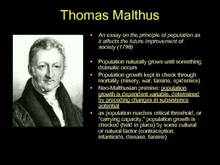 Thomas Malthus • An essay on the principle of population as it affects the