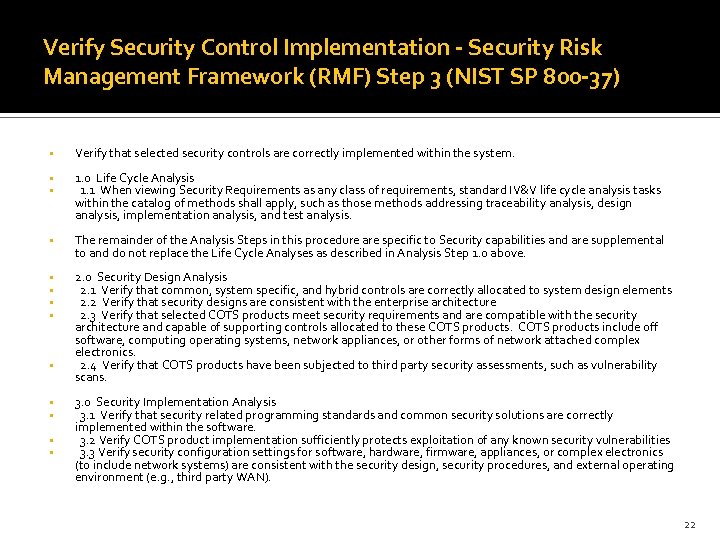 Verify Security Control Implementation - Security Risk Management Framework (RMF) Step 3 (NIST SP