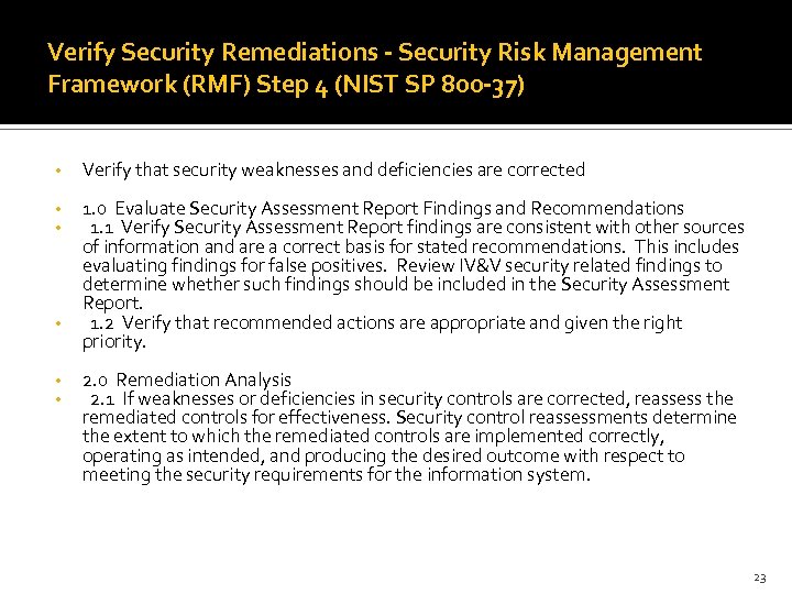 Verify Security Remediations - Security Risk Management Framework (RMF) Step 4 (NIST SP 800