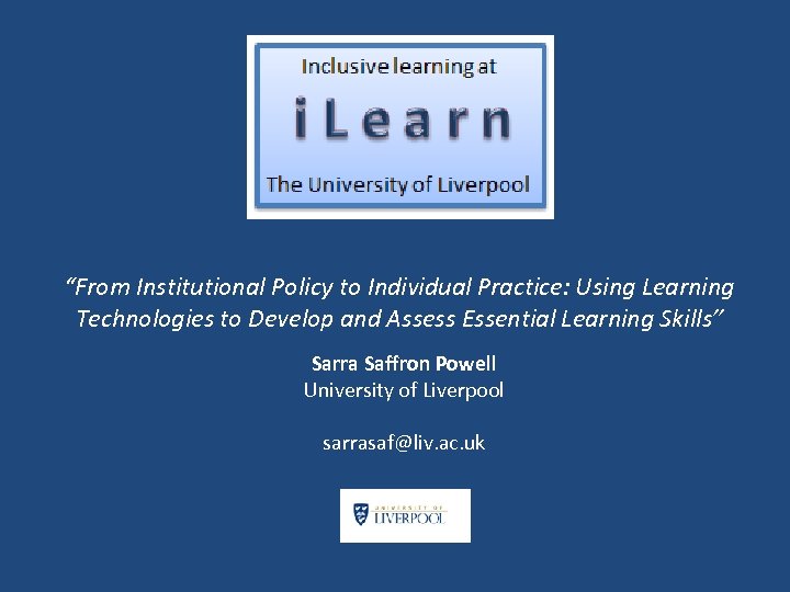 “From Institutional Policy to Individual Practice: Using Learning Technologies to Develop and Assess Essential