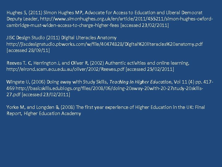 Hughes S, (2011) Simon Hughes MP, Advocate for Access to Education and Liberal Democrat