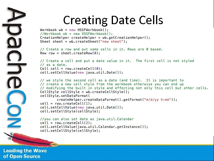 Creating Date Cells 