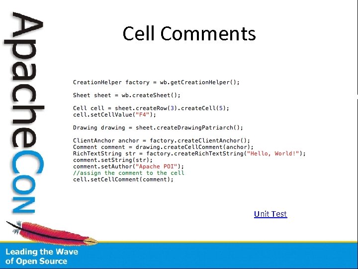 Cell Comments Unit Test 