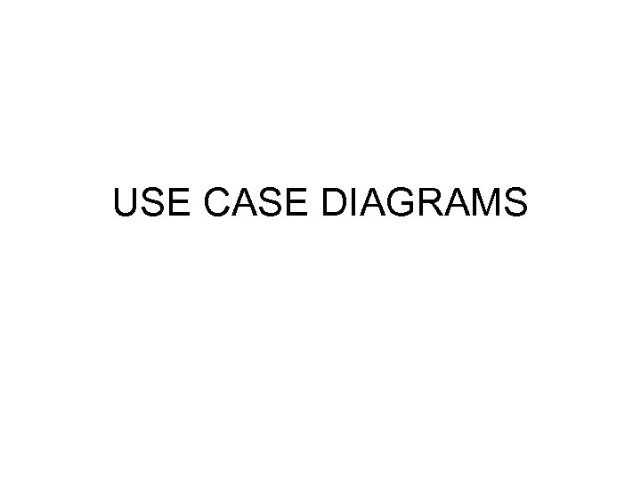 USE CASE DIAGRAMS 