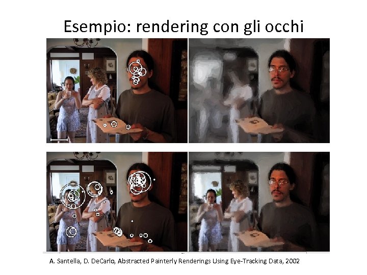 Esempio: rendering con gli occhi A. Santella, D. De. Carlo, Abstracted Painterly Renderings Using