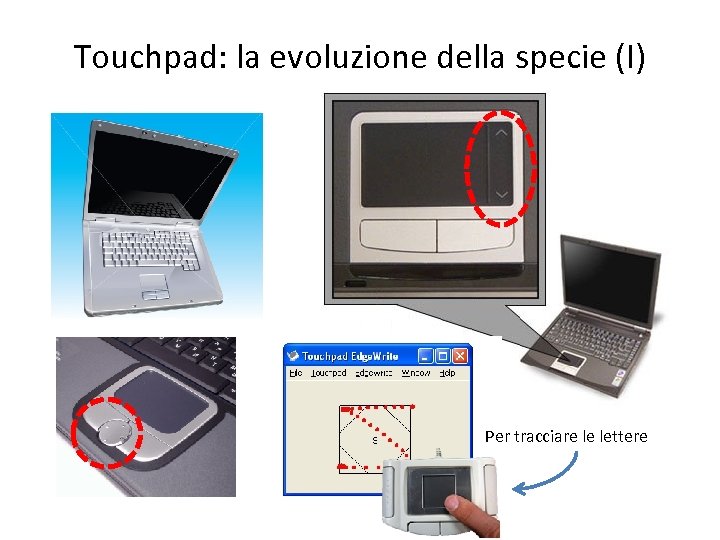 Touchpad: la evoluzione della specie (I) Per tracciare le lettere 