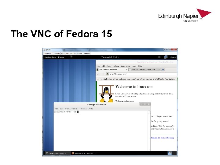 The VNC of Fedora 15 