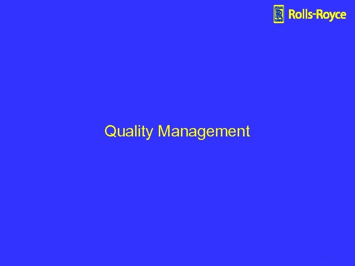 Quality Management 1 