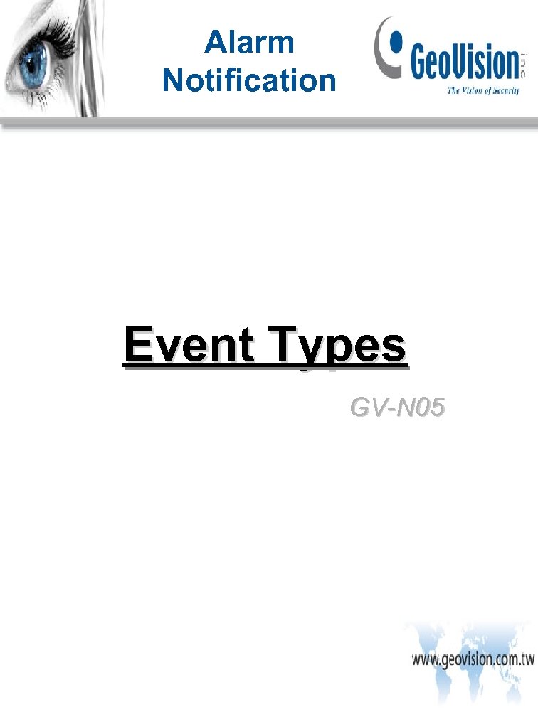 Alarm Notification Event Types GV-N 05 